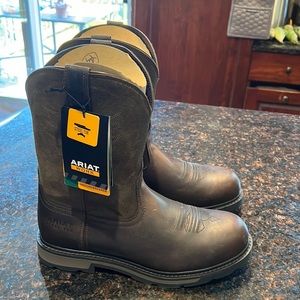Ariat mens Groundbreaker pull on steel toe boots